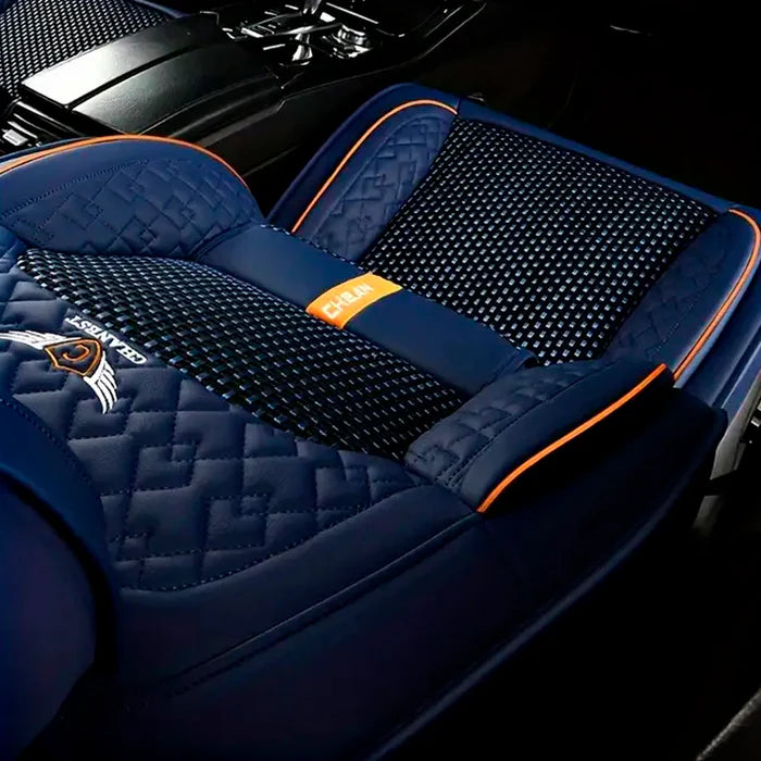 Kit Completo de Capas Automotivas Stratto em 100% Couro Legítimo Universal (Serve Para Todos os Carros!) + Brinde: Kit de Tapetes