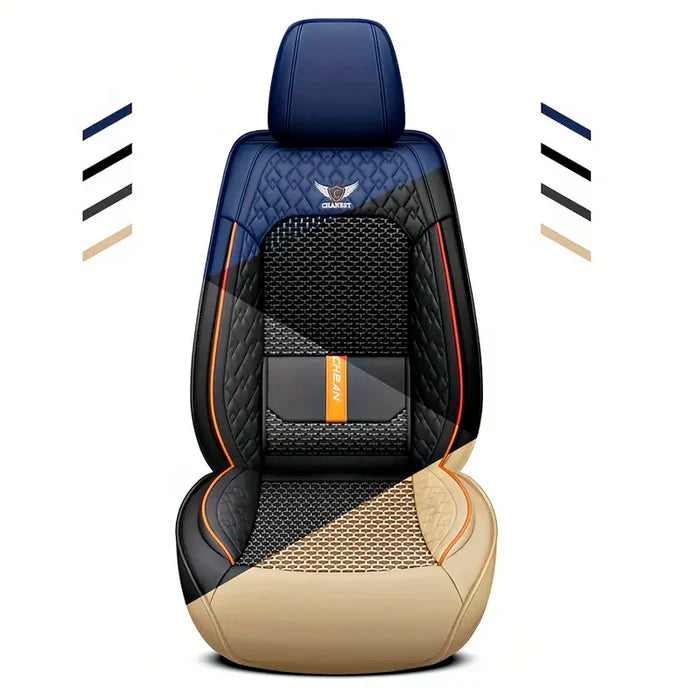 Kit Completo de Capas Automotivas Stratto em 100% Couro Legítimo Universal (Serve Para Todos os Carros!) + Brinde: Kit de Tapetes