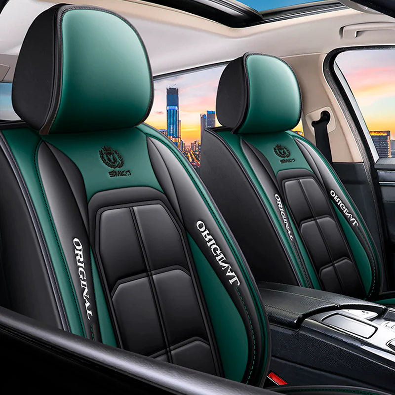 Kit Completo de Capas Automotivas Luthier em 100% Couro Legítimo Universal (Serve Para Todos os Carros!) + Brinde: Kit de Tapetes