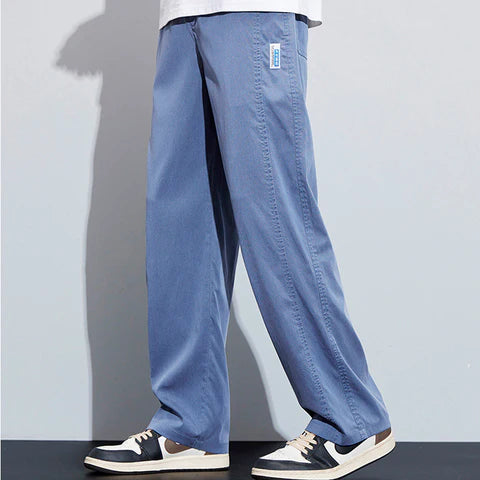 [Leve 3 Pague 2] Calça Masculina Axel em Seda Gelo e Poliéster (Estilo Imponente e Moderno!)