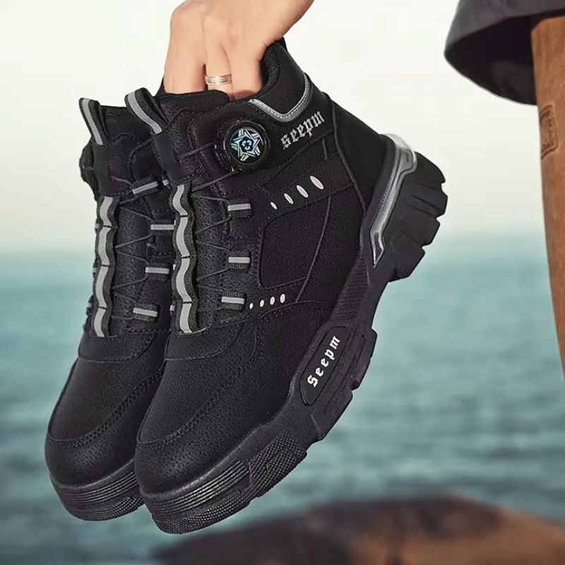 Kit Bota Tática Militar Terrain Masculina 100% Couro Legítimo + 3 BRINDES: Cinto, Relógio e Carteira