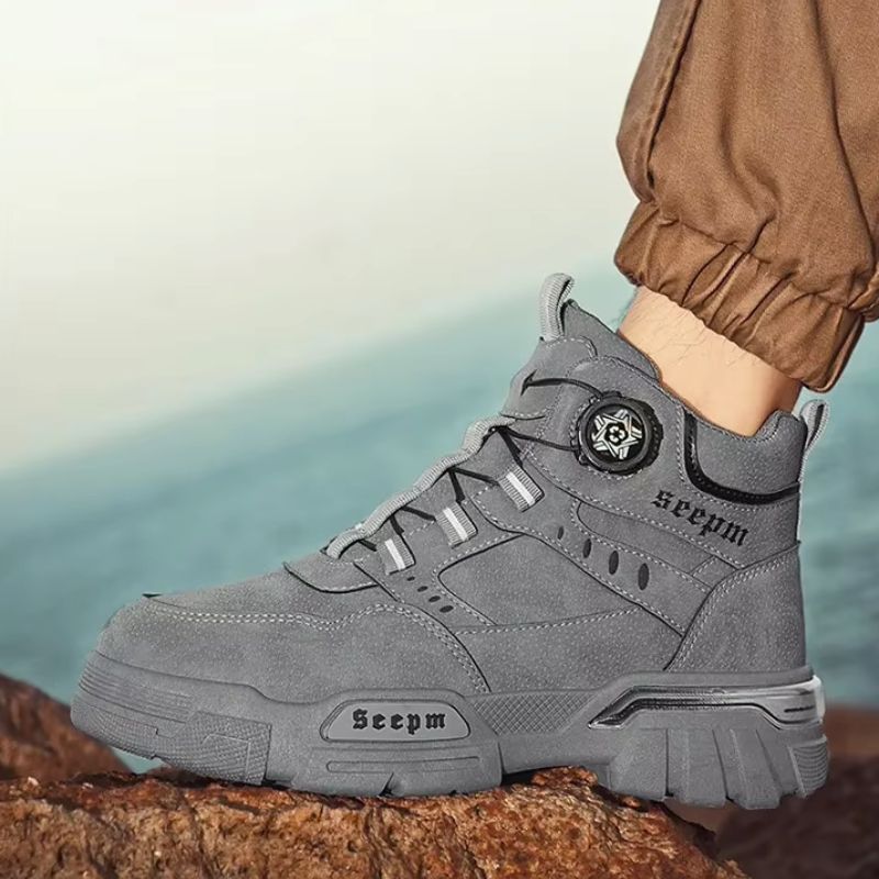 Kit Bota Tática Militar Terrain Masculina 100% Couro Legítimo + 3 BRINDES: Cinto, Relógio e Carteira