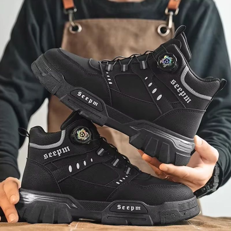 Kit Bota Tática Militar Terrain Masculina 100% Couro Legítimo + 3 BRINDES: Cinto, Relógio e Carteira