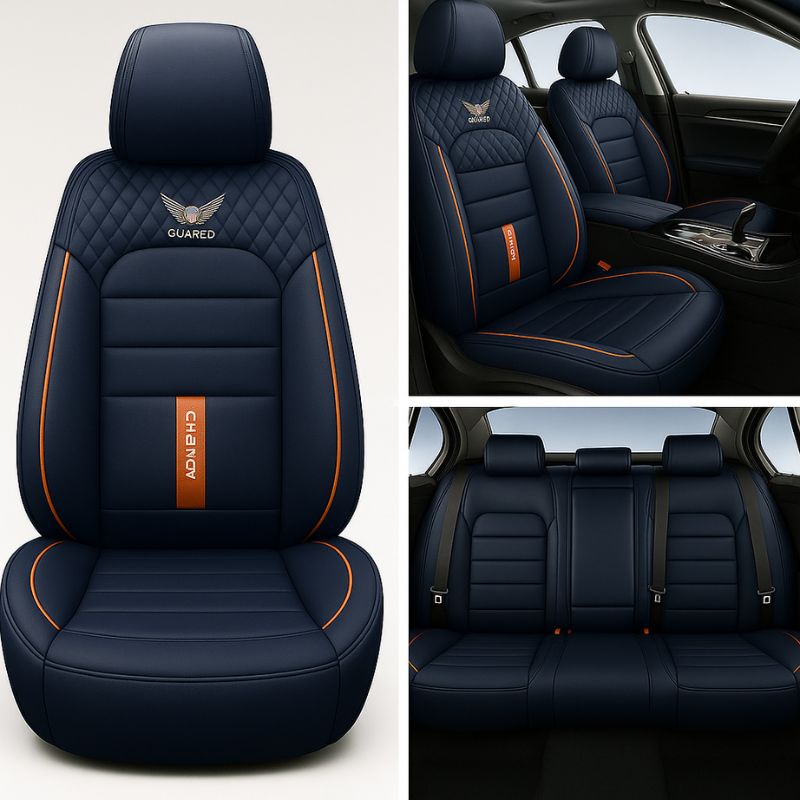 Kit Completo de Capas Automotivas Stratto em 100% Couro Legítimo Universal (Serve Para Todos os Carros!) + Brinde: Kit de Tapetes