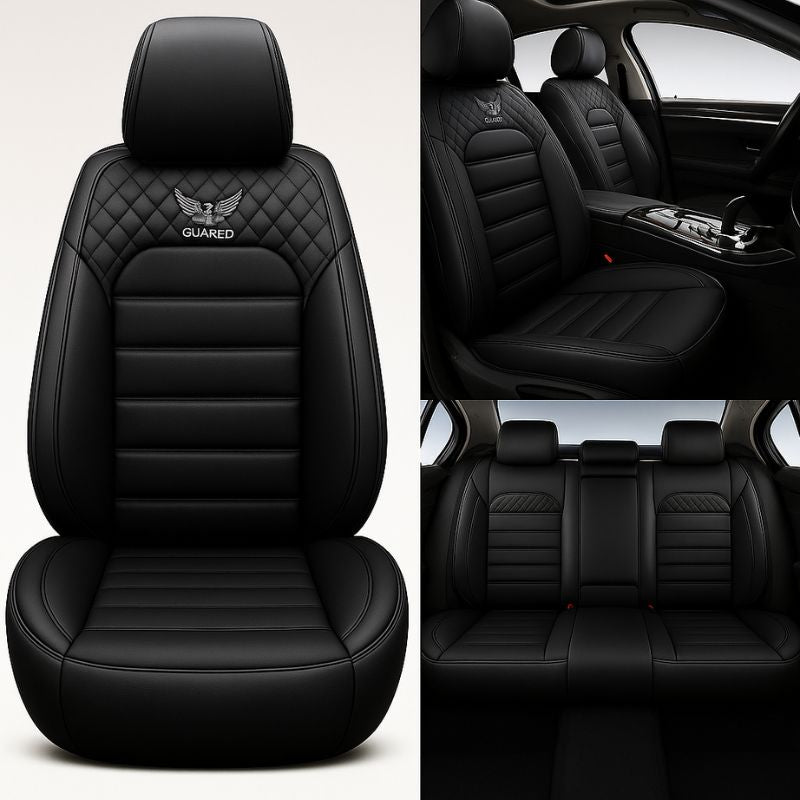 Kit Completo de Capas Automotivas Stratto em 100% Couro Legítimo Universal (Serve Para Todos os Carros!) + Brinde: Kit de Tapetes