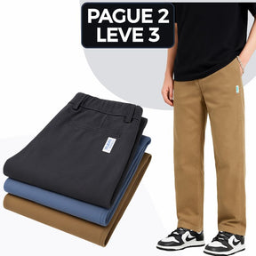 [Leve 3 Pague 2] Calça Masculina Axel em Seda Gelo e Poliéster (Estilo Imponente e Moderno!)